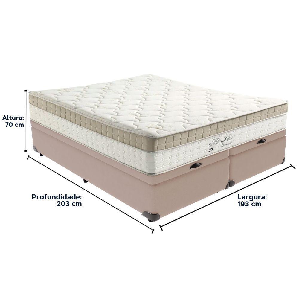 Cama Box Baú Bege E Colchão King Best Molas Ensacadas King 193x203x33 Anjos - 6