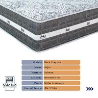 Cama Box Branco E Colchão Black Graphite Molas Ensacadas Solteiro 88x188x27 Anjos - 3