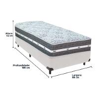 Cama Box Branco E Colchão Black Graphite Molas Ensacadas Solteiro 88x188x27 Anjos - 6