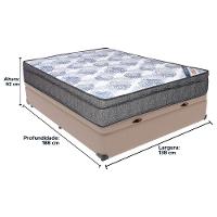 Cama Box Baú Bege E Colchão Iso Superpocket Molas Ensacadas Casal Ortobom - 6