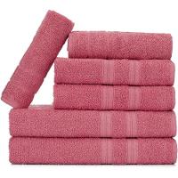 Jogo De Toalhas Gigante Itália Soft 2 Banhão + 2 Rosto + 2 Tapete Luxo 100% Algodão Rosê - 1