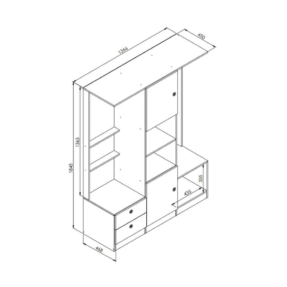 Quarto Juvenil Com Cama, Guarda Roupas E Mesa De Cabeceira 80 Tókio Branco - 4