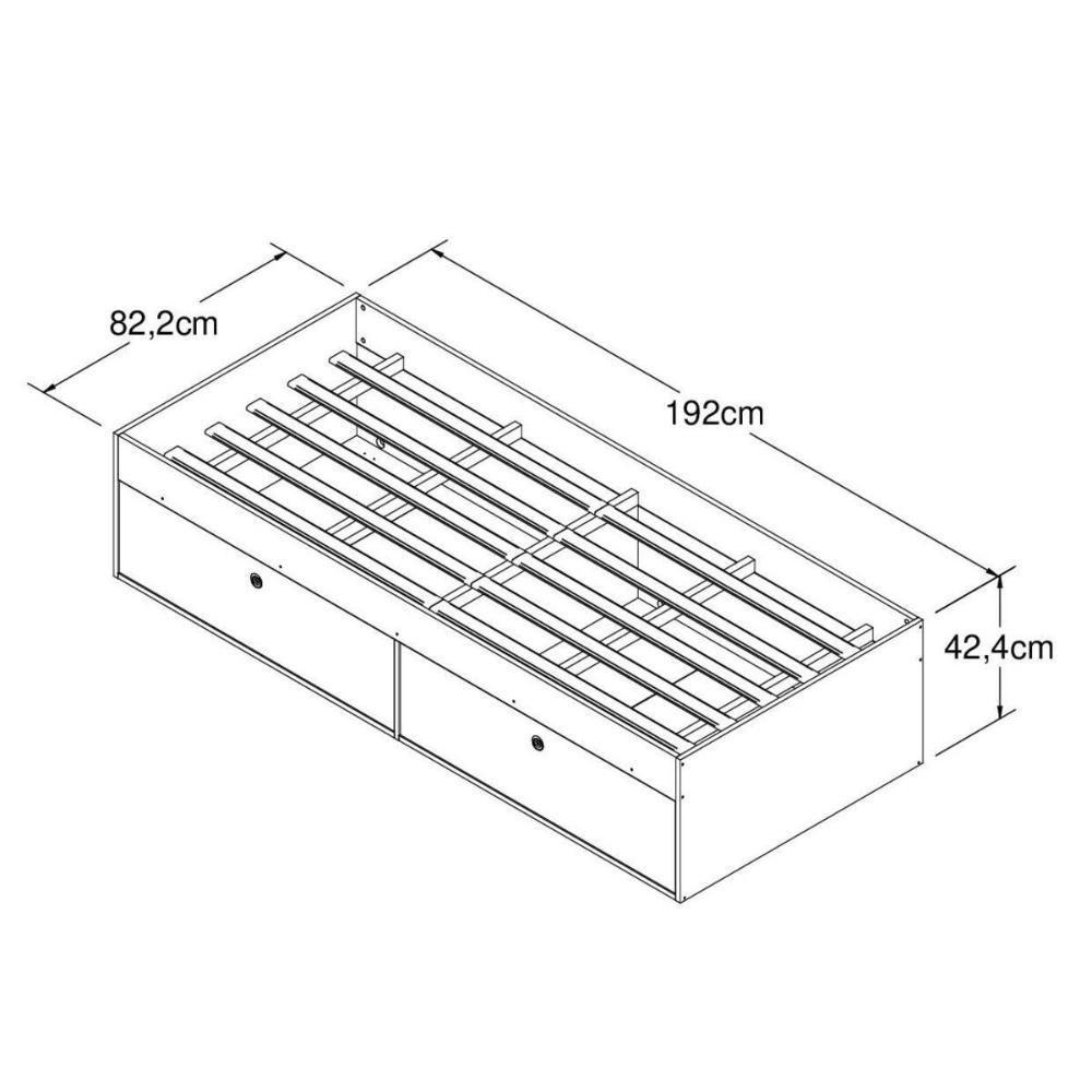 Quarto Juvenil Com Cama, Guarda Roupas E Mesa De Cabeceira 80 Tókio Branco - 5