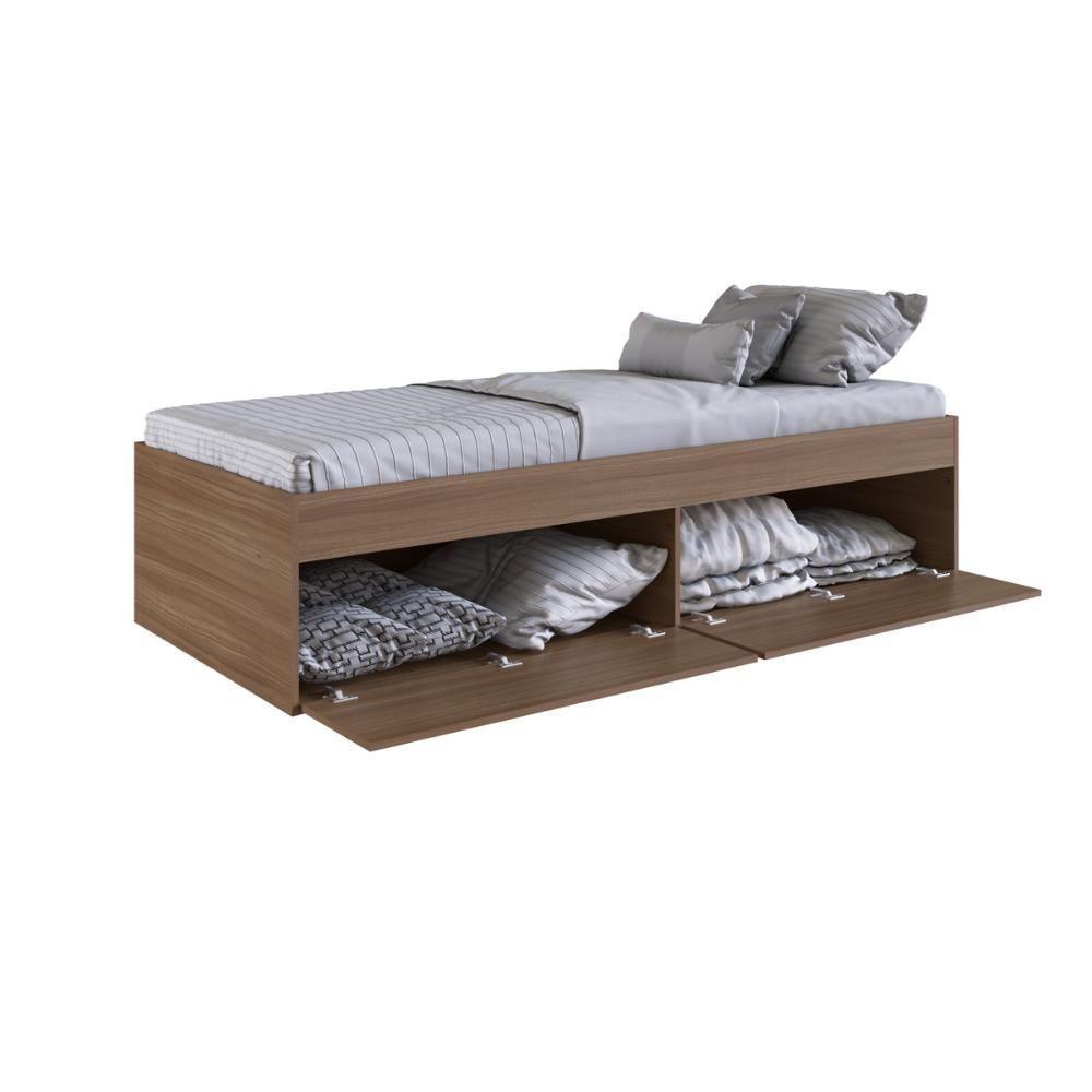 Quarto Juvenil Com Cama, Guarda Roupas E Mesa De Cabeceira 80 Tókio Montana - 2