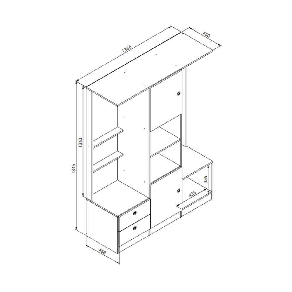 Quarto Juvenil Com Cama, Guarda Roupas E Mesa De Cabeceira 80 Tókio Montana - 4