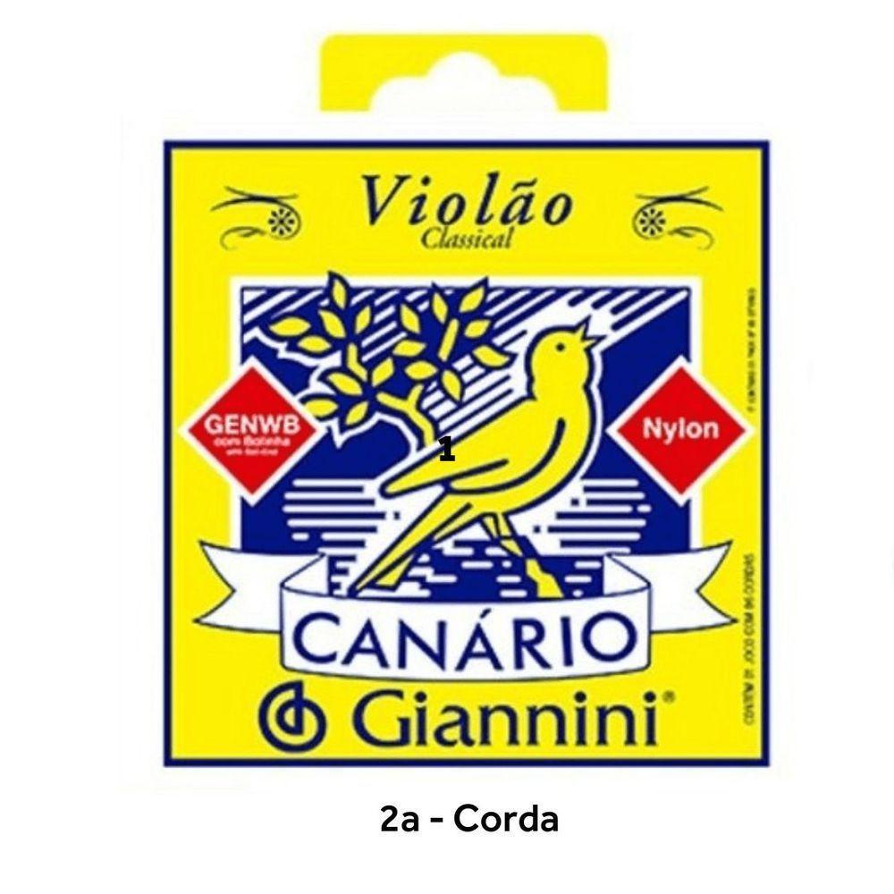 Corda Nylon Violao Genwb 2a (si) C/6 C/ Bolinha Giannini - 1
