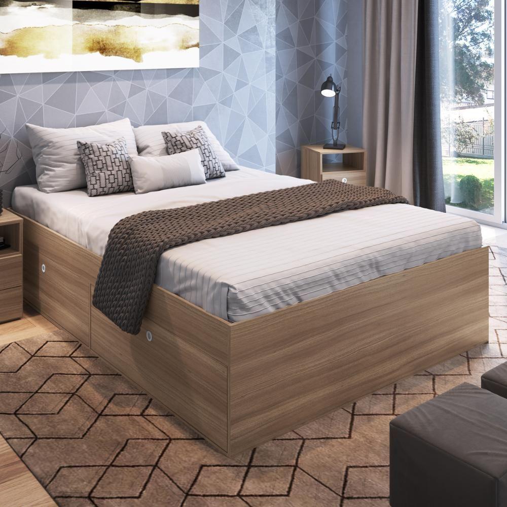 Quarto Casal Com Cama Queen E Mesas De Cabeceira 160 Tókio Montana - 1