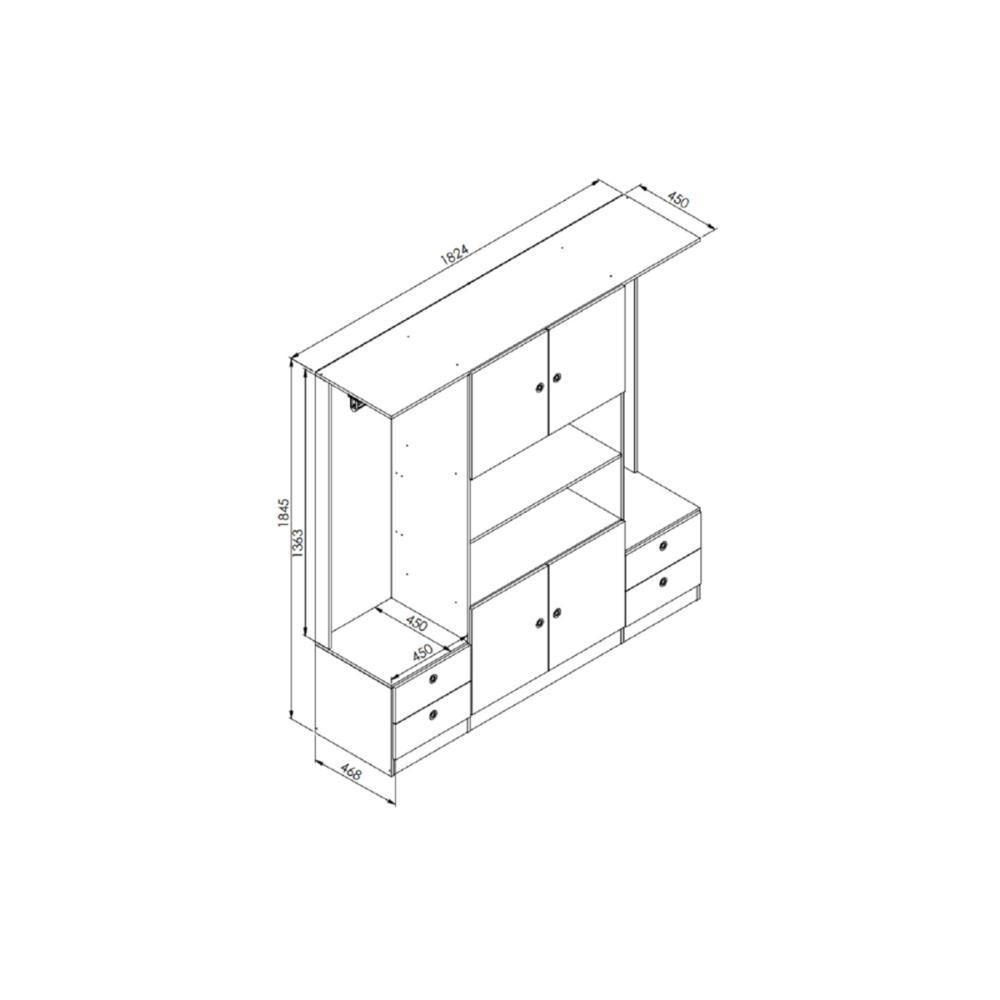Quarto Casal Com Cama Queen, Guarda Roupas E Mesas De Cabeceira 160 Tókio Branco - 4