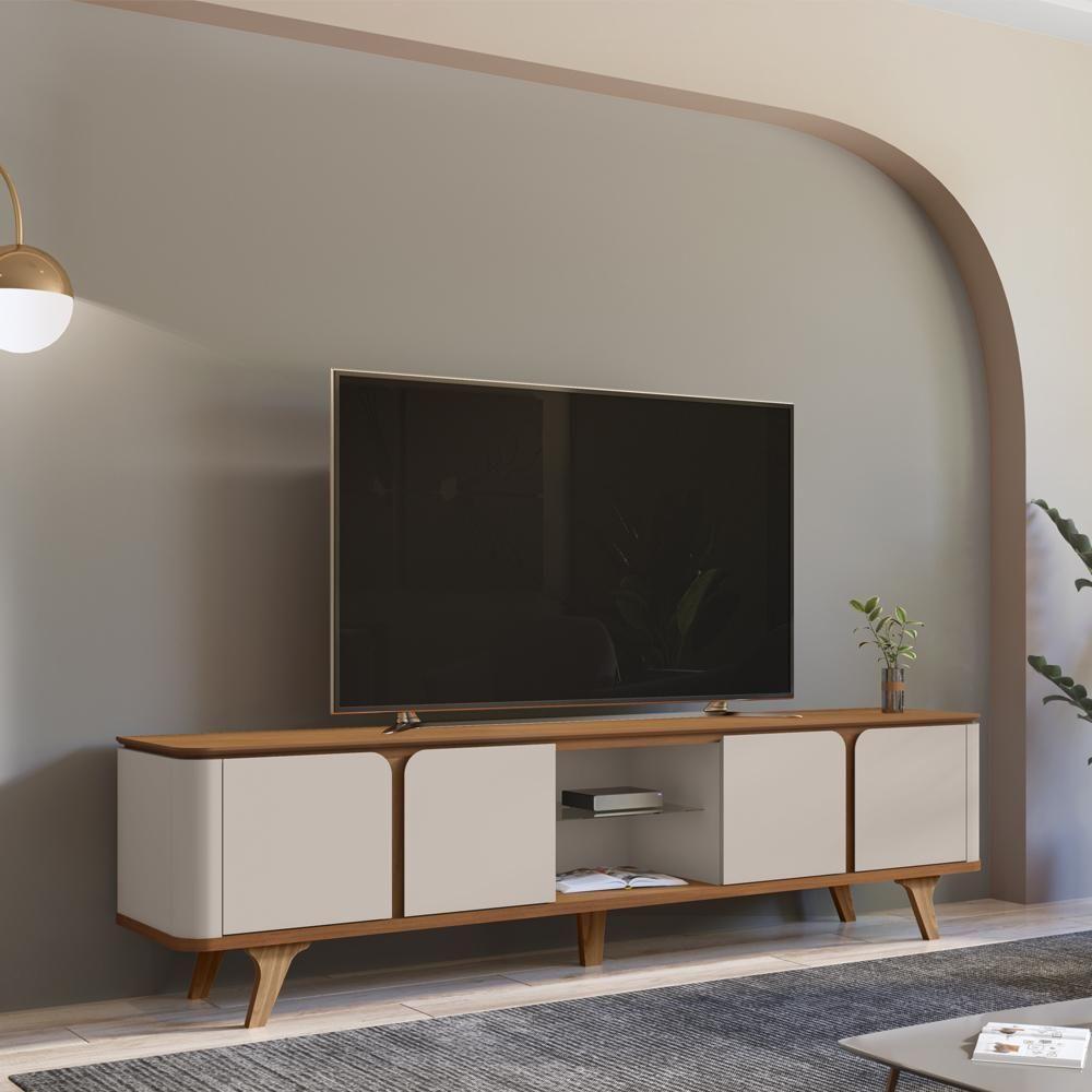 Rack Bancada Para Tv 60 Pol 217 Cm 11097 Cedro Off White Dcasa Cedro Off White - 3