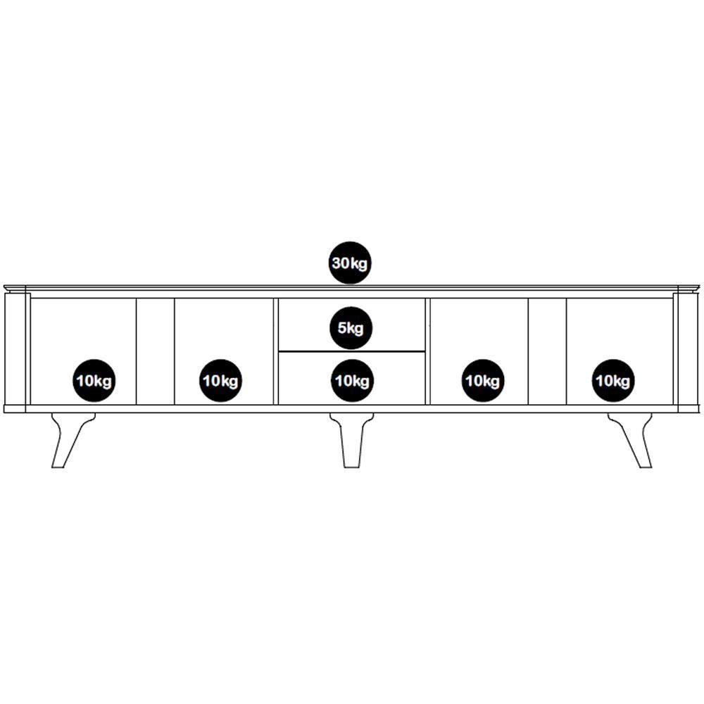 Rack Bancada Para Tv 60 Pol 217 Cm 11097 Cedro Off White Dcasa Cedro Off White - 6