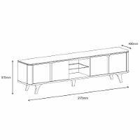 Rack Bancada Para Tv 60 Pol 217 Cm 11097 Cedro Off White Dcasa Cedro Off White