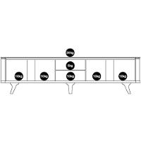 Rack Bancada Para Tv 60 Pol 217 Cm 11097 Cedro Off White Dcasa Cedro Off White - 6