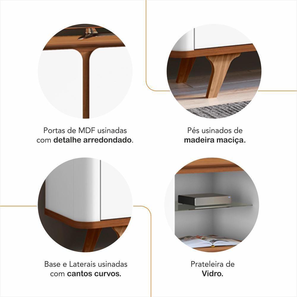 Rack Bancada Para Tv 60 Pol 217 Cm 11097 Cedro Branco Dcasa Cedro Branco - 2