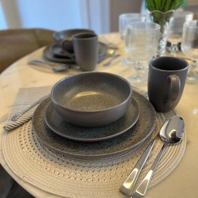 Prato Raso Em Cerâmica Flat Gray 26cm Oxford