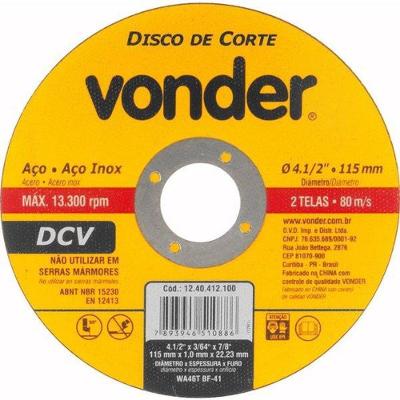 Disco De Corte Vdr02 115,0 X 1,0 X 22,23mm - Vonder