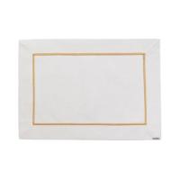 Lugar Americano Retângular Em Poliéster Select 50x36cm Mameg Off White Dourado - 1