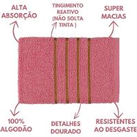 Jogo De Toalha 2 Banho + 2 Rosto Montreal 100% Algodão Alta Absorção Rosê - 5