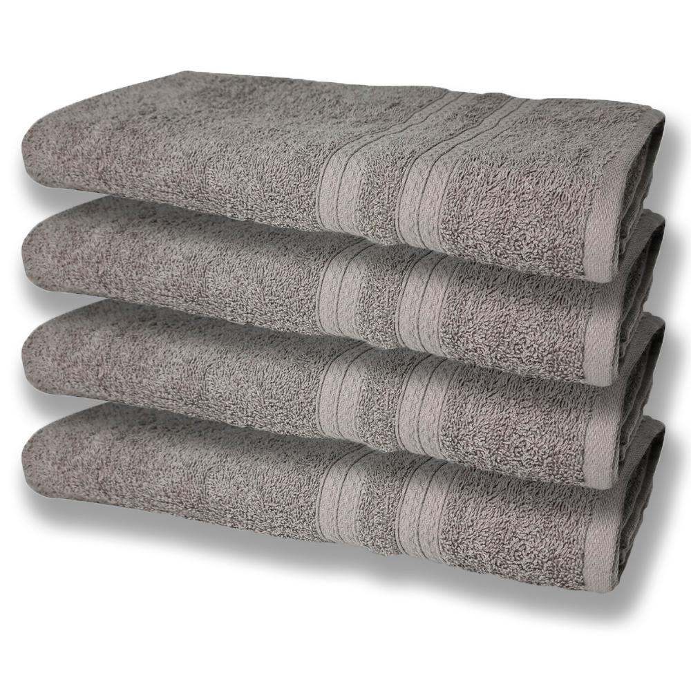 4 Toalhas Super Felpudas Grande E Grossa Algodão 80x150 Itália Soft Beka Cinza - 1
