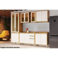 Armário De Cozinha Modulado Tempranillo C/ 3 Portas Vidro Reflecta 120cm Amendoa/off White - Ronipa - 2