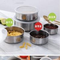 Kit 5 Potes Tigelas Inox Guarda Alimento Bowl Saladeira Jogo Vasilha Com Tampa - 3