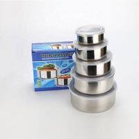 Kit 5 Potes Tigelas Inox Guarda Alimento Bowl Saladeira Jogo Vasilha Com Tampa - 7