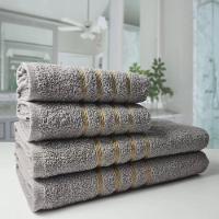 Kit 4 Toalhas 2 Banho 2 Rosto Montreal 100% Algodão Cinza - 3