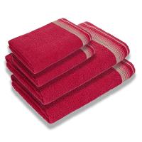 Jogo De Toalhas Luxury Soft Beka 360 G m² 2 Banho + 2 Rosto Luxo Cereja - 1