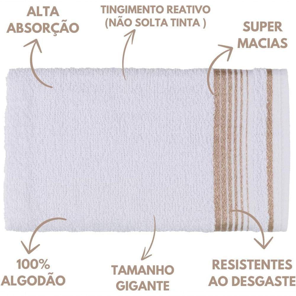 Jogo De Toalhas Luxury Soft Beka 360 G m² 2 Banho + 2 Rosto + 1 Piso Luxo Branco - 4