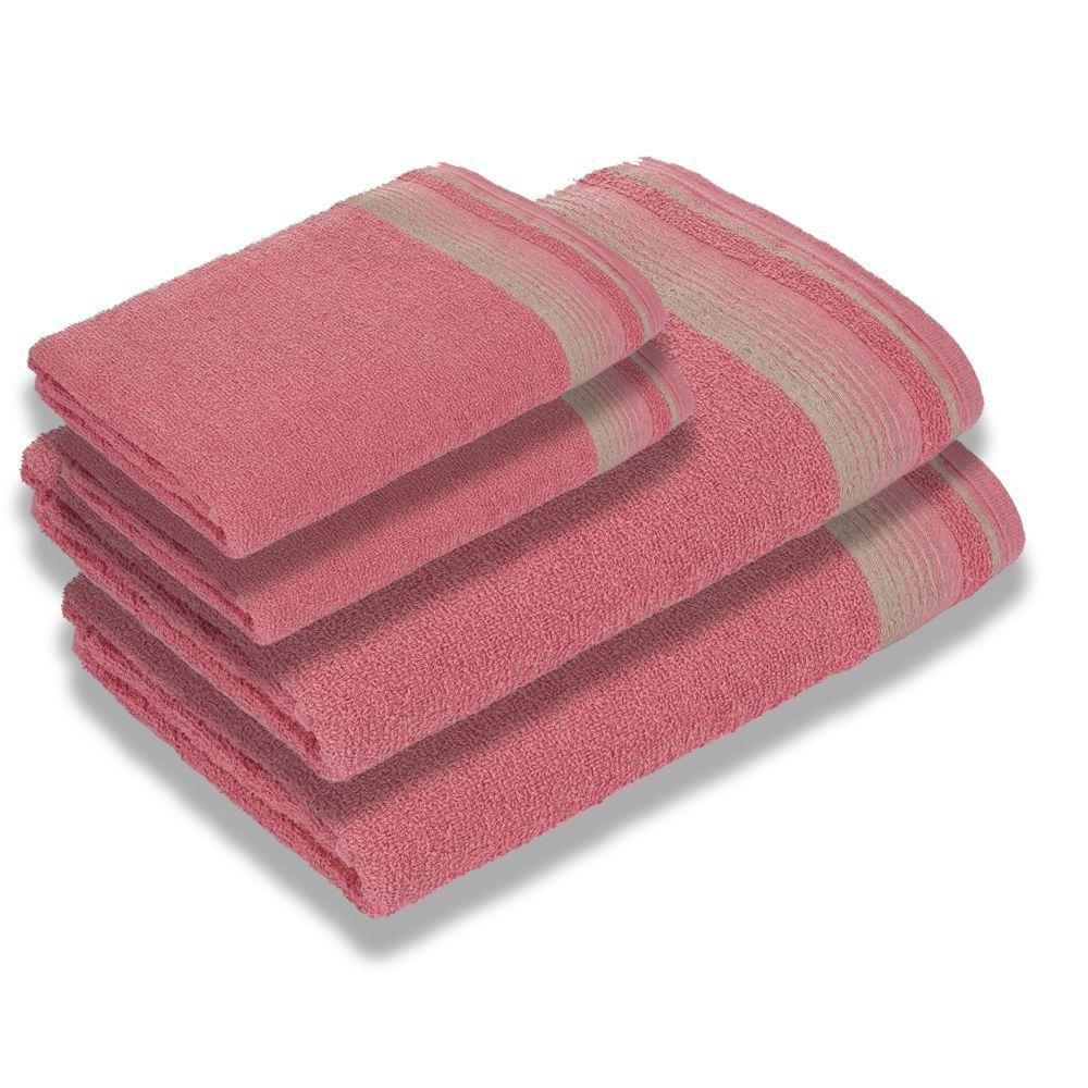 Jogo De Toalhas Luxury Soft Beka 360 G m² 2 Banho + 2 Rosto Luxo Rosê - 1
