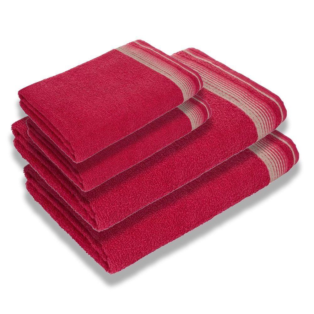 Jogo Com 4 Toalhas Luxury Soft Beka 360 G m² 2 Banho + 2 Rosto Luxo Cereja - 1