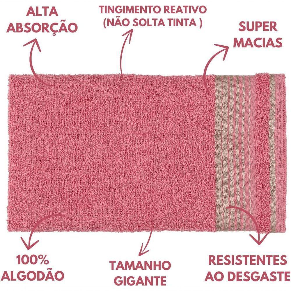 Jogo De Toalhas Luxury Soft Beka 360 G m² 2 Banho + 2 Rosto + 1 Piso Luxo Rosê - 5