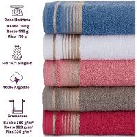 Jogo De Toalhas Luxury Soft Beka 360 G m² 2 Banho + 2 Rosto Luxo Azul - 2