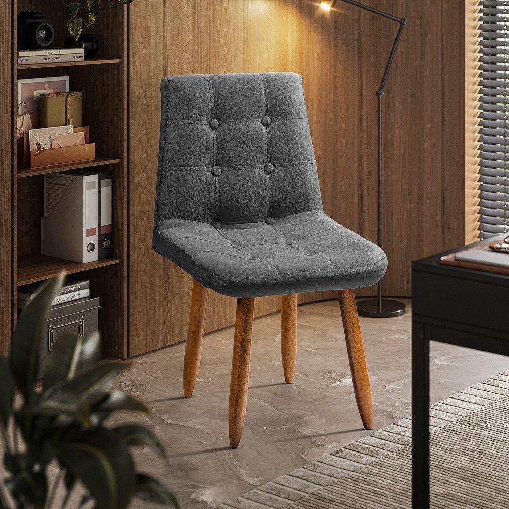 Cadeira Poltrona Jade Sala Estar Penteadeira Veludo Chumbo - 1