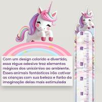Adesivo Parede Régua Crescimento Unicórnio Arco Iris Cupcake - 3
