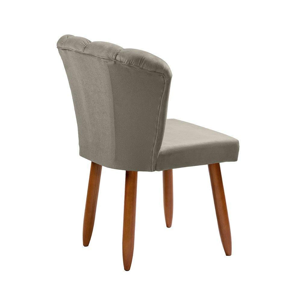 Cadeira Poltrona Pétala Yasmin Sala Estar Penteadeira Veludo Marfim - 2