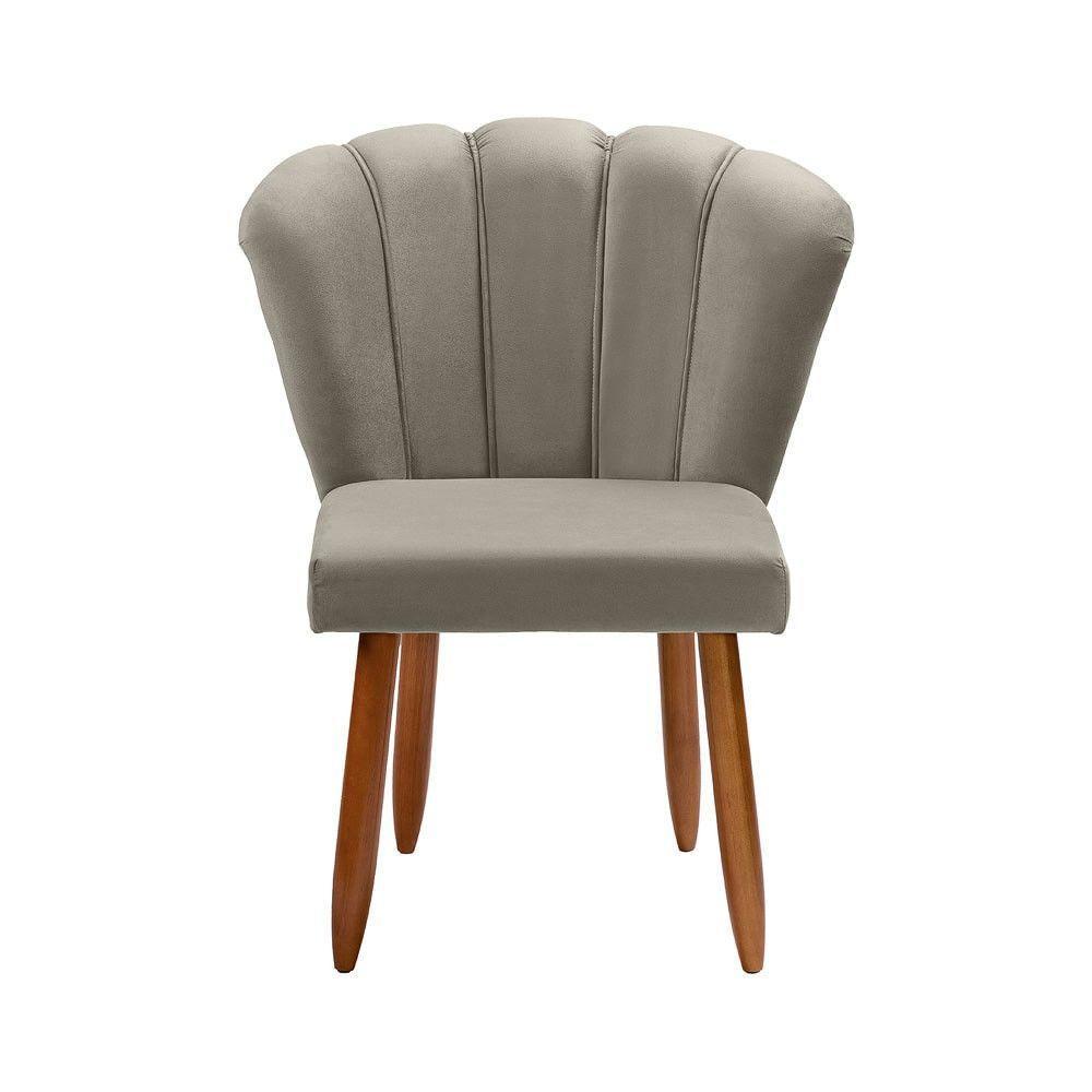 Cadeira Poltrona Pétala Yasmin Sala Estar Penteadeira Veludo Marfim - 3