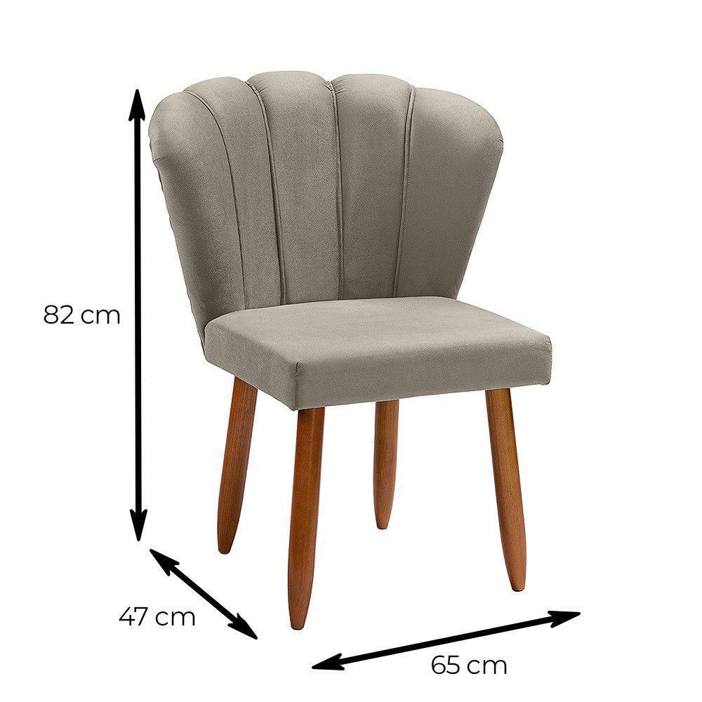 Cadeira Poltrona Pétala Yasmin Sala Estar Penteadeira Veludo Marfim - 4