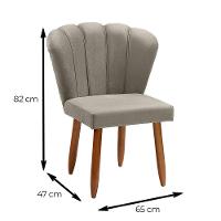 Cadeira Poltrona Pétala Yasmin Sala Estar Penteadeira Veludo Marfim