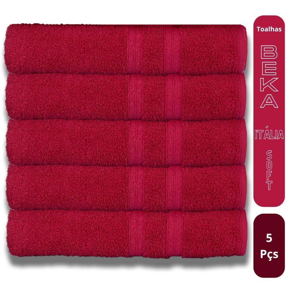 Kit 5 Toalhas Super Grossa Felpuda E Macia 80x150cm Beka Cereja - 2