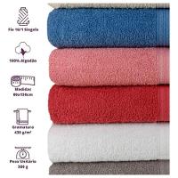 Kit 5 Toalhas Super Grossa Felpuda E Macia 80x150cm Beka Cereja