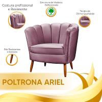 Kit 2 Poltronas Decorativa Ariel Petala Veludo Lilás - 2
