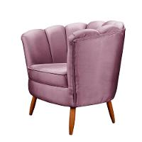 Kit 2 Poltronas Decorativa Ariel Petala Veludo Lilás