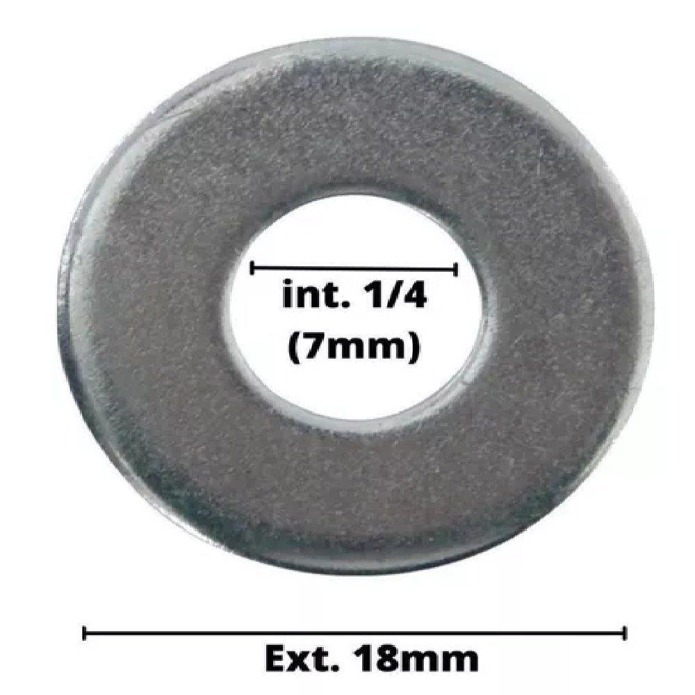 Arruela Lisa Zincada 1-4 100 Peças - 2