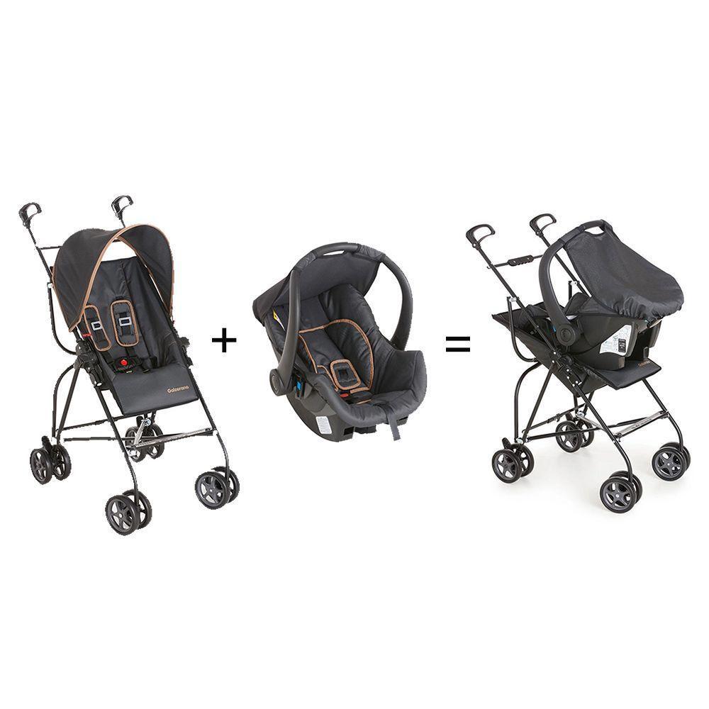Carrinho De Bebê Capri Travel System Galzerano Onix Com Bebê Conforto Caramelo - 4