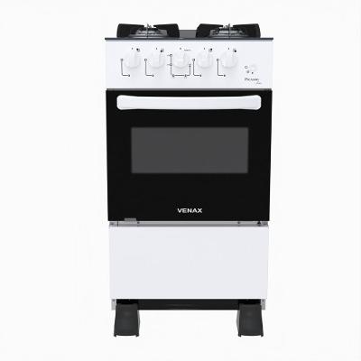 Fogão de Piso a Gás 4 Bocas Venax Picasso Line Mesa de Vidro Temperado Branco Bivolt