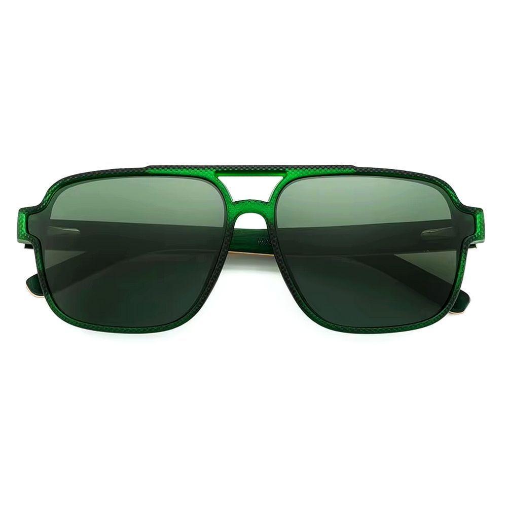 Óculos De Sol Unissex Quadrado Design Madeira Polarizado Com Proteção Uv400 Verde - 3