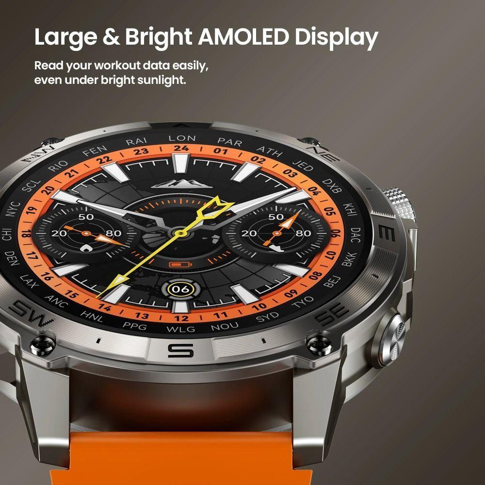 Relógio Zeblaze Stratos 2 Plus Gps Amoled Bússola Altímetro Bluetooth Laranja - 3