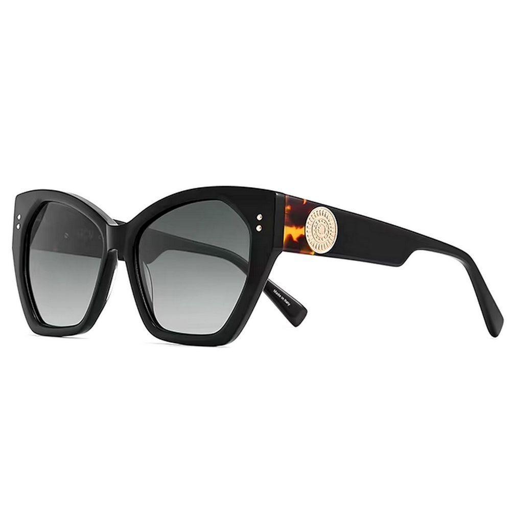 Óculos Polarizados Feminino Borboleta Design Fahion Retangular Com Proteção Uv400 Preto - 1