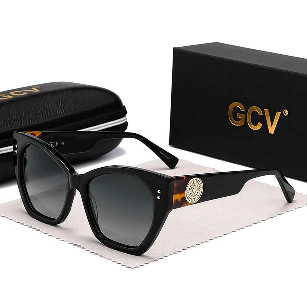 Óculos Polarizados Feminino Borboleta Design Fahion Retangular Com Proteção Uv400 Preto - 4