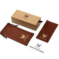 Óculos De Sol Unissex Quadrado Design Madeira Polarizado Com Proteção Uv400 Marrom - 2